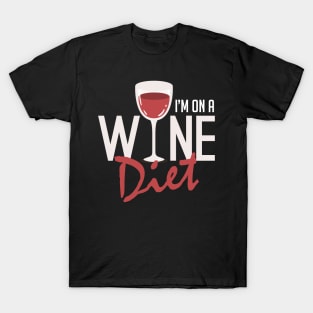 I'm On A Wine Diet Cute & Funny Wino Drinking Pun T-Shirt